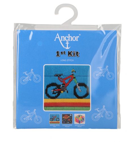 Bicikli Keresztszemes Hímzőkészlet Gyerekeknek - Anchor 1st Kit, 10x10cm