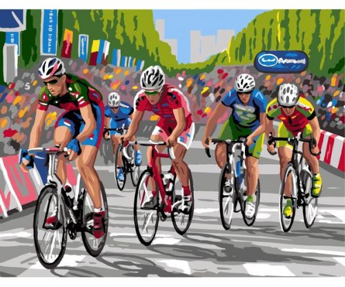 Kerékpár verseny - Royal Paris - Előfestett Gobelin Hímzőkanava 45x60 cm