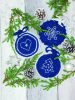 Karácsonyi díszek - horgoló készlet (kék,fehér) Anchor 9cm