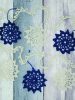 Karácsonyi girland horgoló-készlet (kék,fehér) Anchor 9x9cm