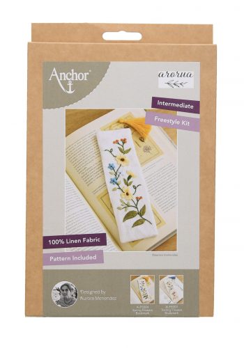 Anchor Linen szabadrajzú kit - Tavaszi virágok könyvjelző 20x6,5cm
