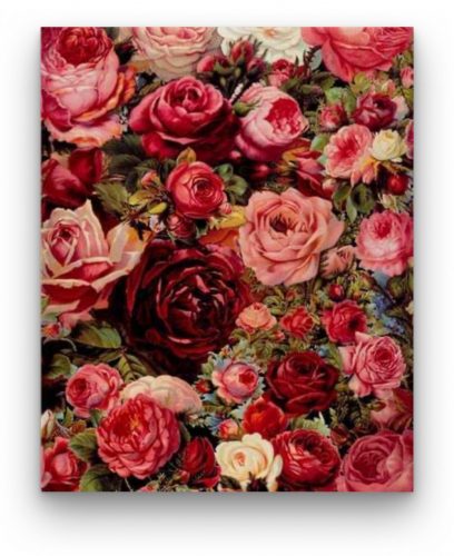 Vintage Rózsák - számfestő készlet kezdőknek (30x40cm)