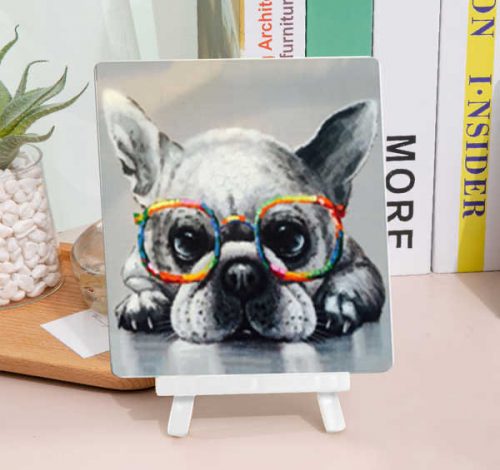 Szemüveges kutya - gyémántszemes tábla kirakó