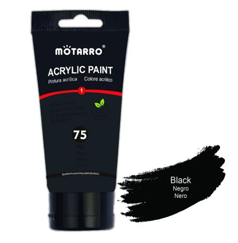 Fekete Akrilfesték - Motarro, (75ml)