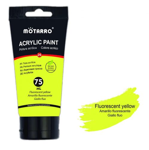 Fluoreszkáló sárga Akrilfesték – Motarro (75ml)