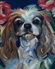 Kutya tekintet - előszínezett számfestő készlet (30x40cm)