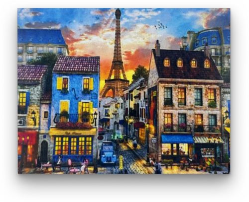 Párizsi utca - előszínezett számfestő készlet (50x65cm)