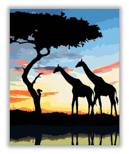 Zsiráfok - számfestő készlet