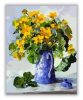 Kék vázában sárga virágok - számfestő készlet