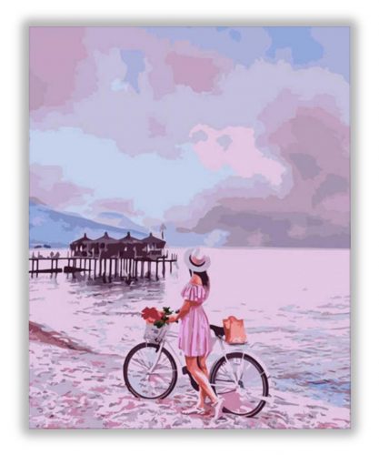 Biciklivel a parton - számfestő készlet