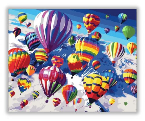 Színes ballonok a levegőben - számfestő készlet