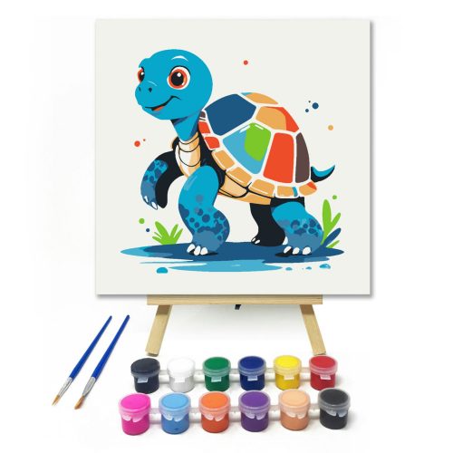 Mosolygós teknősbéka - gyerek számfestő készlet