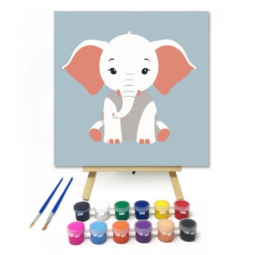 Fehér elefánt - gyerek számfestő készlet