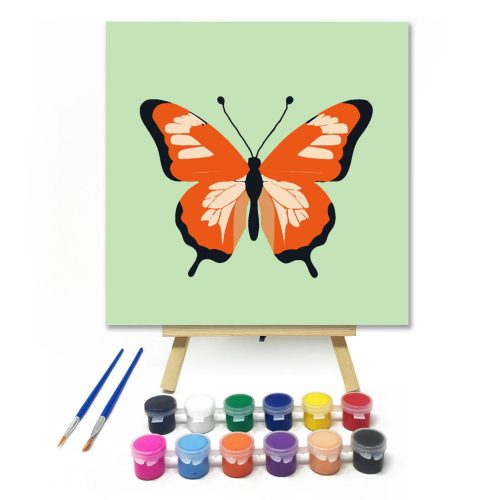 Narancs pillangó - gyerek számfestő készlet