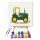 Zöld traktor - gyerek számfestő készlet