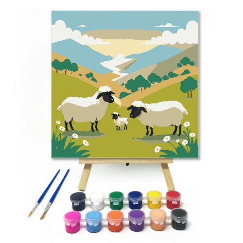 Réten a báránykák - gyerek számfestő készlet