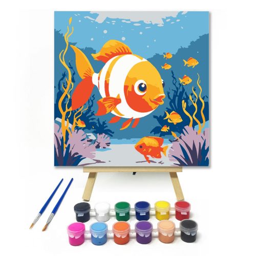 Színes halraj - gyerek számfestő készlet