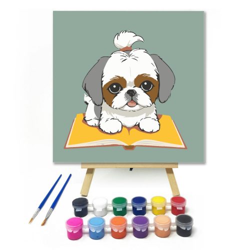 Olvasó kutyus - gyerek számfestő készlet