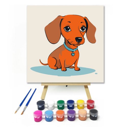 Narancsos kutyus - gyerek számfestő készlet