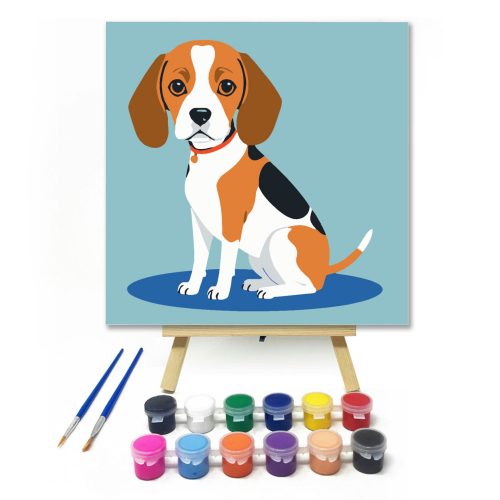 Édes beagle - gyerek számfestő készlet