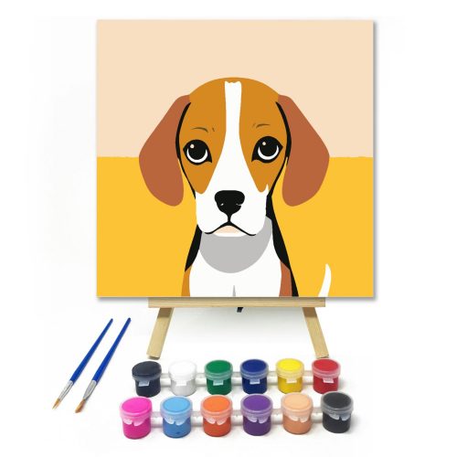 Szomorú beagle - gyerek számfestő készlet