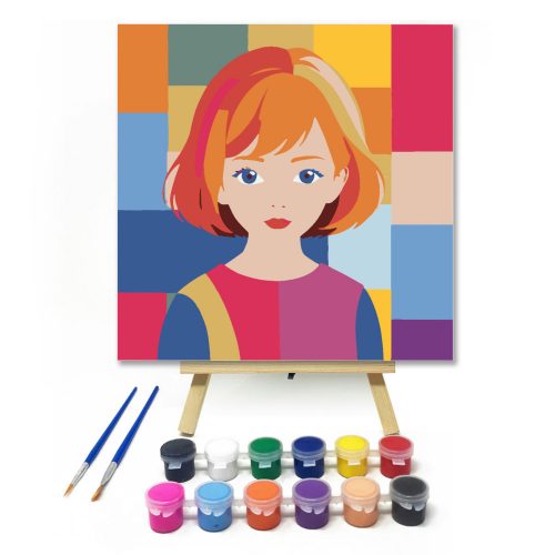 Színes kocka portré - gyerek számfestő készlet