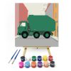 Zöld kukás autó - gyerek számfestő készlet