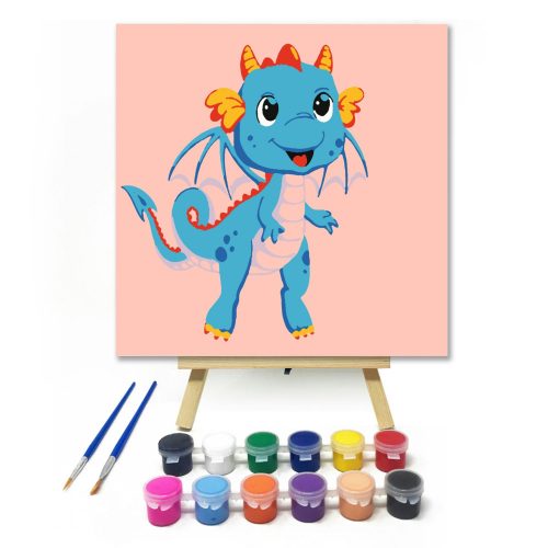 Kék sárkány - gyerek számfestő készlet